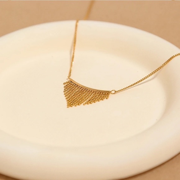 18K Gold Plated Beads Tassel Necklace - Picture 3 of 9